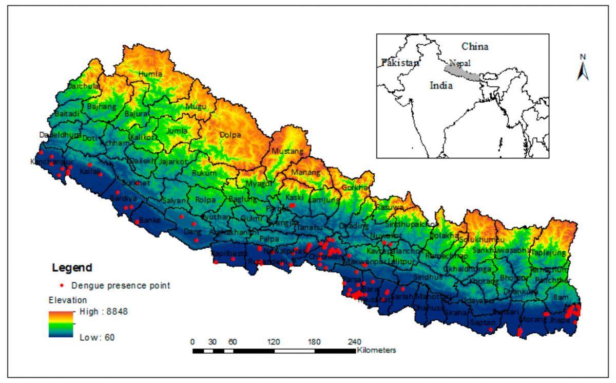Mapa de nepal climático