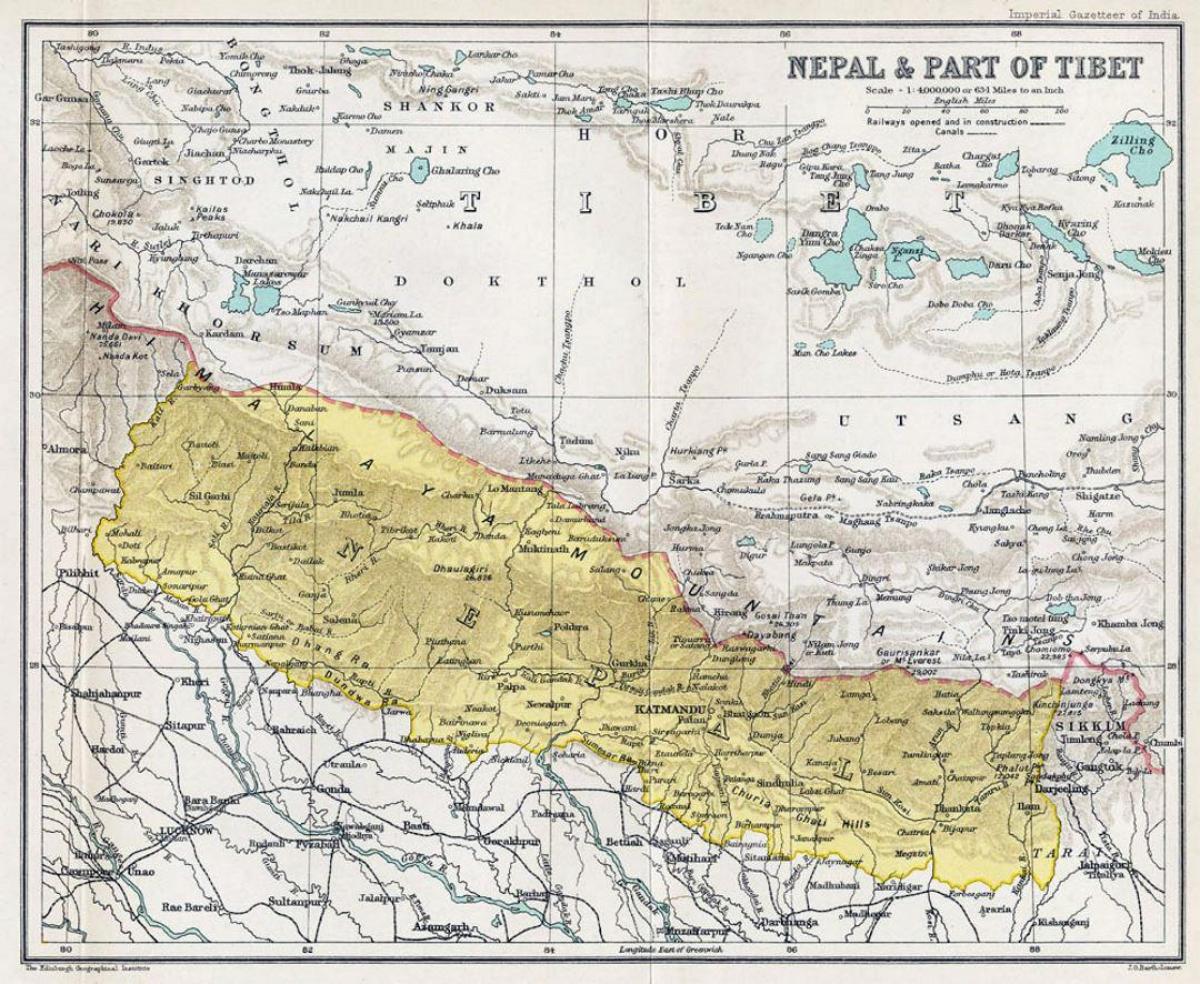 nepal mapa antiguo