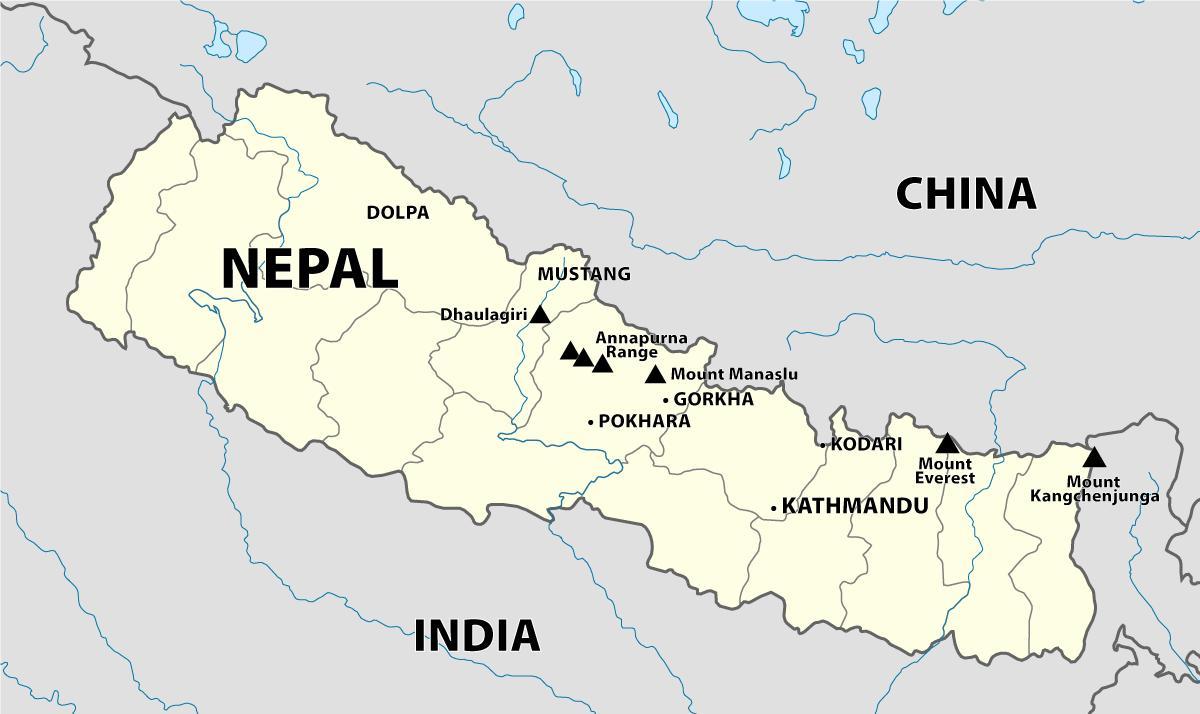 la india frontera de nepal mapa
