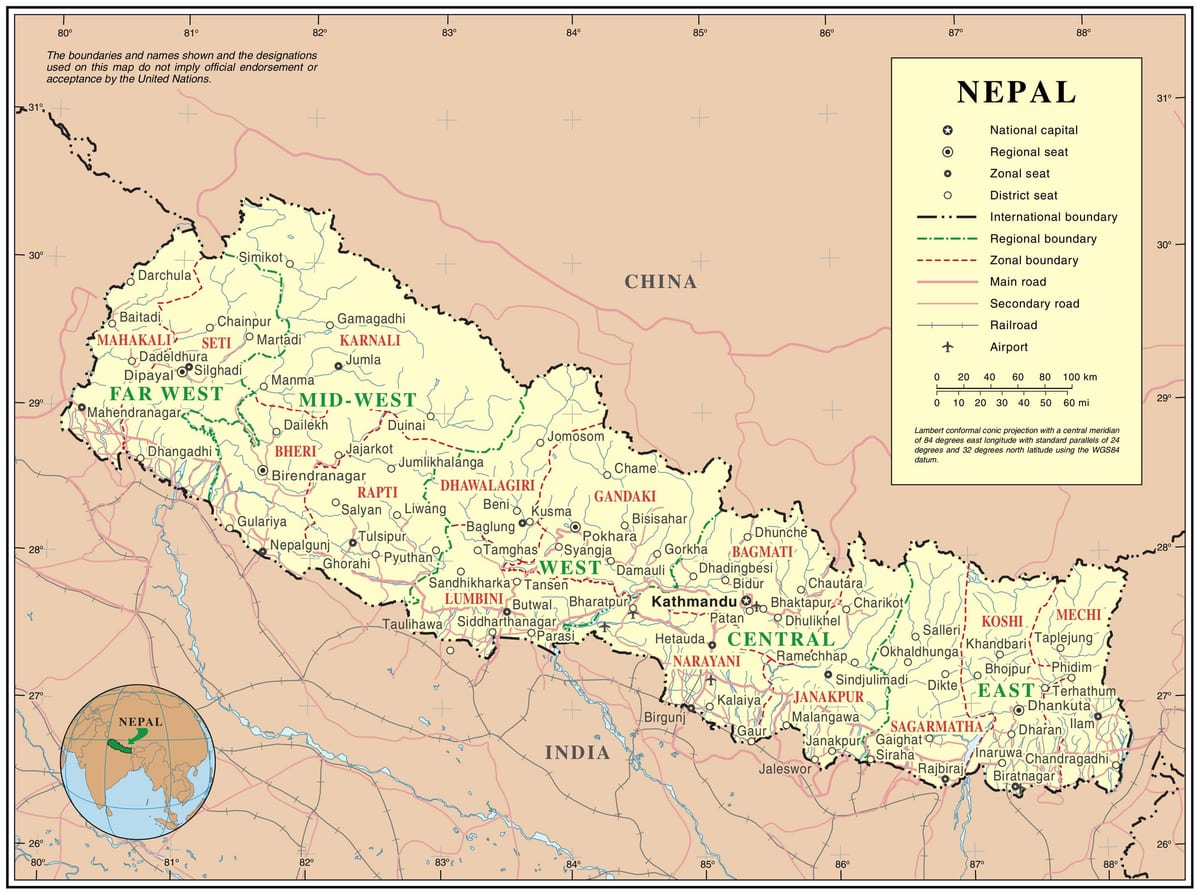 online mapa de nepal