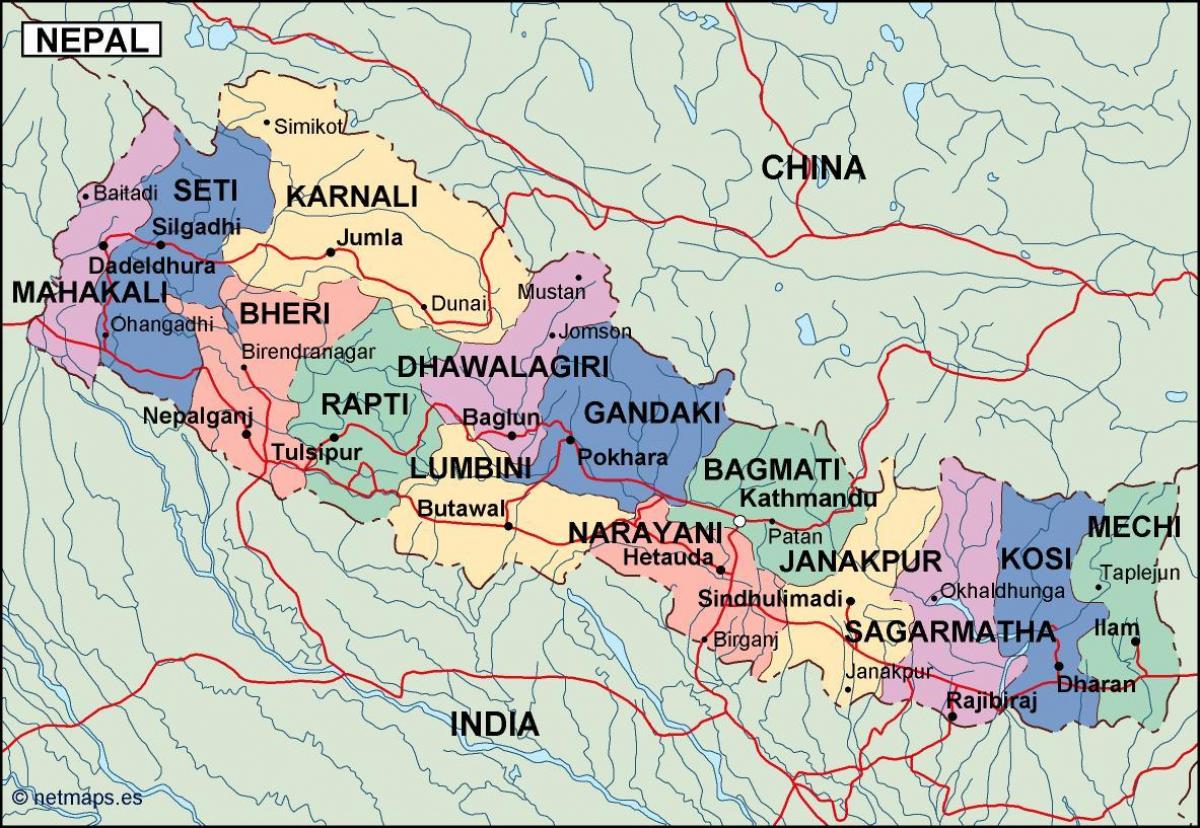Mapa digital de nepal