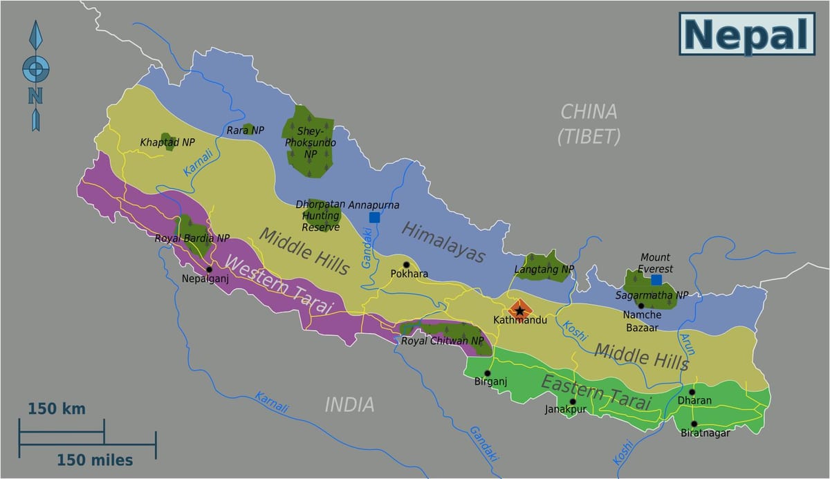 Mapa original de nepal