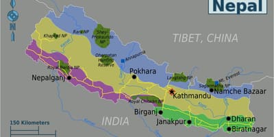 El monte everest en nepal mapa