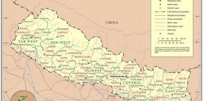 La India frontera de nepal mapa de carreteras