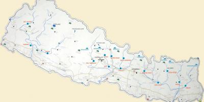 Mapa de nepal mostrando los ríos