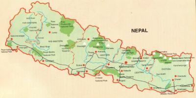 Nepal mapa turístico gratuito