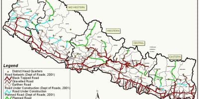 Mapa de nepal rápido en la pista de